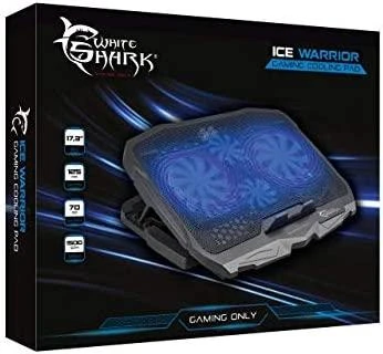 Aušinimo stovas nešiojamam kompiuteriui White Shark Ice Warrior, iki 17,3", 4 ventiliatoriai, mėlynas pašvietimas