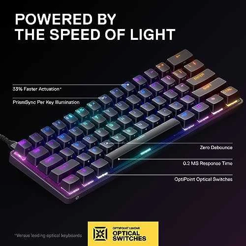 Klaviatūra žaidimams SteelSeries Apex 9 Mini, US kalba, Juodos spalvos
