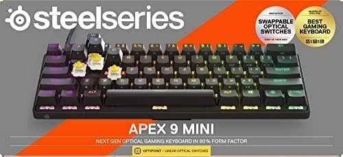 Klaviatūra žaidimams SteelSeries Apex 9 Mini, US kalba, Juodos spalvos