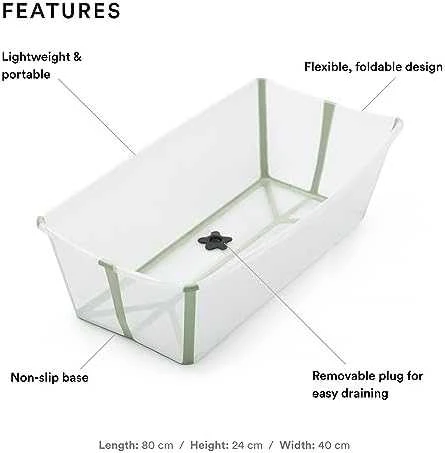 Stokke Flexi Bath - X-Large sulankstoma kūdikio vonelė | Skaidri žalia