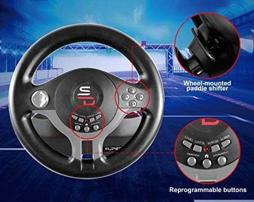 Subsonic Ikigarsinis | Žaidimas Vairas | SV200 | Juodas | Žaidimo lenktyninis ratas
