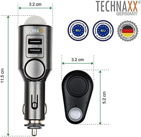 Universali signalizacija, automobilinis USB įkroviklis Technaxx Universal Mobile & Auto Alarm TX-100
