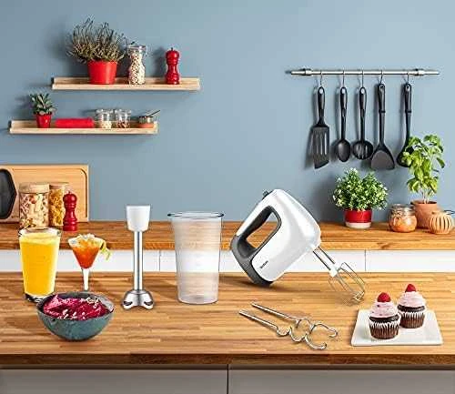 Plakiklis TEFAL | Hand Mixer | PrepMix+ HT462138 | Hand Mixer | 500 W | Greičių skaičius 5 | Turbo mode | Baltas