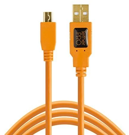 Tether Tools TetherPro USB 2.0 A/MiniB 5 Pin 4,6m oranžinis