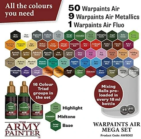 Army Painter Akriliniai dažai Warpaints Air Mega Set