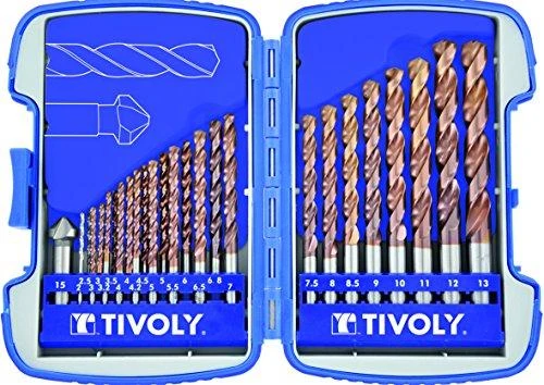 Grąžtas Tivoly Metalo grąžtų rinkinys FURIUS HSS 1-13mm, 25vnt + gilintuvas 15 mm