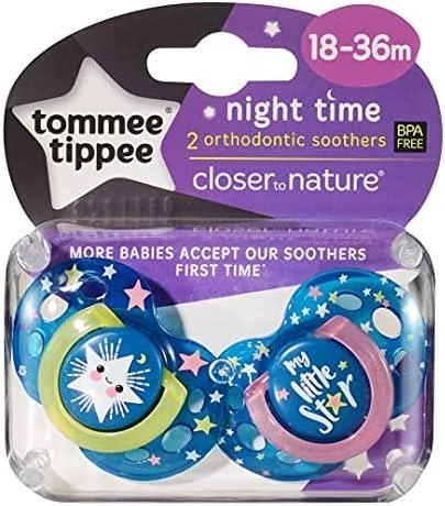 Tommee Tippee Silikoniniai čiulptukai Night Time 18-36 m 2 vnt. (43340094)