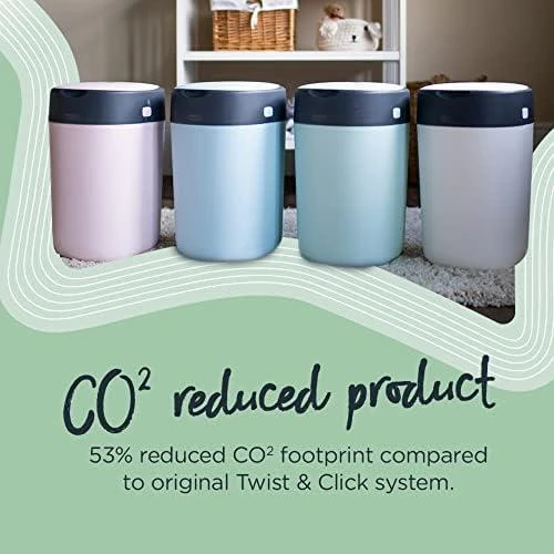 TOMMEE TIPPEE SANGENIC TWIST AND CLICK ADVANCED SAUSKELNIŲ KONTEINERIO IR 6 VNT. KASEČIŲ RINKINYS, Baltas