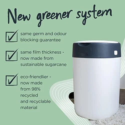 TOMMEE TIPPEE SANGENIC TWIST AND CLICK ADVANCED SAUSKELNIŲ KONTEINERIO IR 6 VNT. KASEČIŲ RINKINYS, Baltas