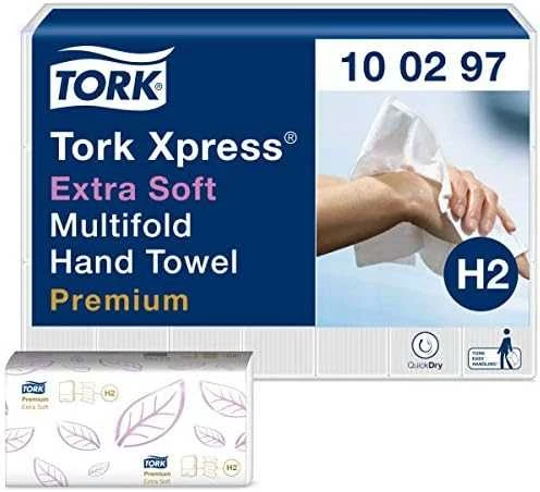 Lapelinis rankšluostinis popierius Tork Premium Extra Soft H2, 2 sl., 100 lap., 34x21,2cm, P,21vnt