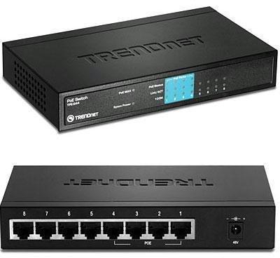 TRENDNET 8 prievadų 10/100 Mbps PoE jungiklis 4 PoE 4 ne PoE