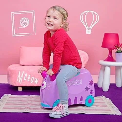 Trunki kelioninis lagaminas su ratukais vaikams | Kačiukas Cassie