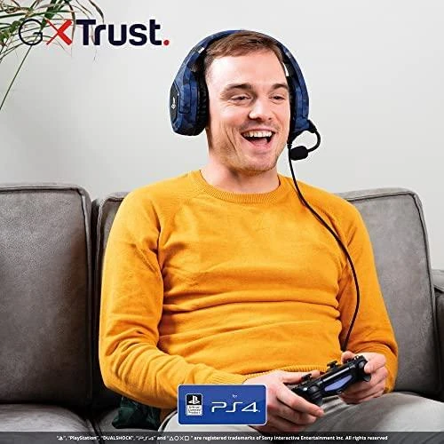 Žaidimų ausinės Trust GXT 488 Forze-B PS4 oficialus licencijuotas produktas, Mėlynos, 23532