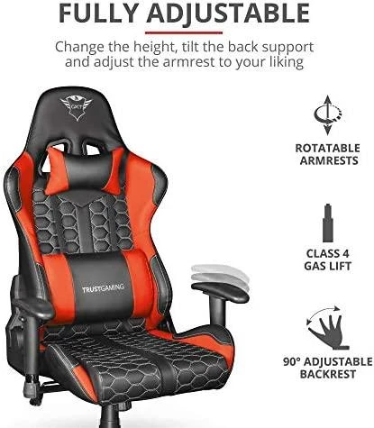 Žaidimų kėdė Trust GXT 708R Resto Gaming Chair, Raudona, 24217