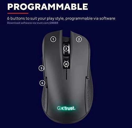 TRUST GXT 923 YBAR belaidė pelė | 7200 DPI