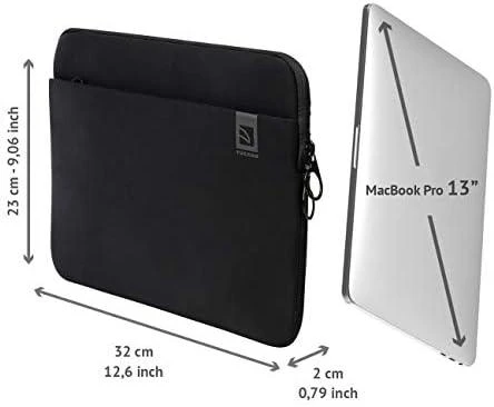 „Tucano Top Second“ dėklas, skirtas „Macbook Pro 13“ (M2/M1/2022–2016) ir „Macbook Air 13“ (M3/M2/2024–2018) kompiuteriams, juodas