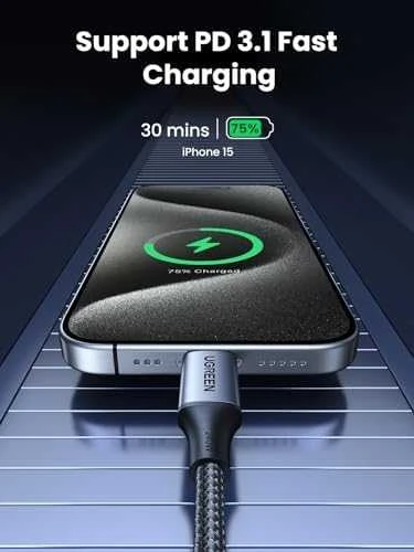 HP USB-C-USB-C UGREEN USB4 kabelis, 240W, 2m (fekete)