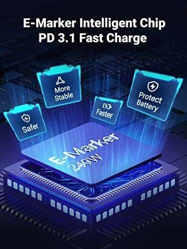 HP USB-C-USB-C UGREEN USB4 kabelis, 240W, 2m (fekete)