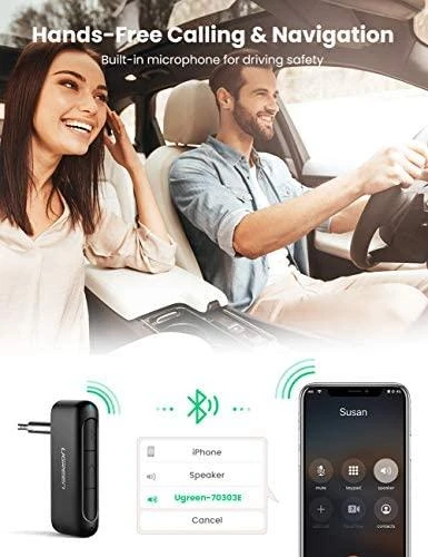Ugreen 3,5 mm Bluetooth 5.0 automobilinis adapteris