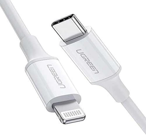 USB laidas Ugreen US171 MFi USB-C iki Lightning 3A 1.0m baltas