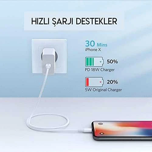 USB laidas Ugreen US171 MFi USB-C iki Lightning 3A 1.0m baltas
