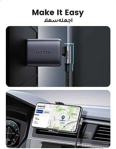 Kampinis kabelis USB-C į USB-C UGREEN US334 5A, PD 100W, 2m (juodas)