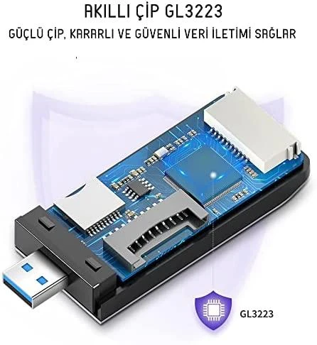 UGREEN USB Adapteris 4 in1 card reader SD + Micro SD (sidabrinis)