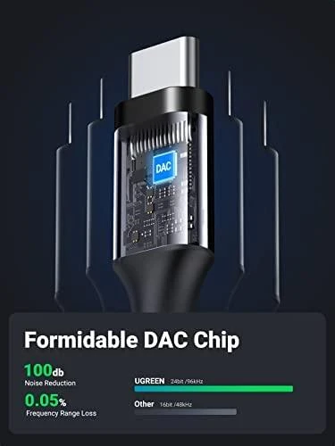 UGREEN AV161 USB-C audio adapteris į 3.5mm jack - Juodas