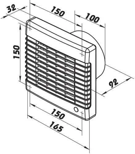 Vents Sieninis ventiliatorius Polo fi 100 18W 34d B automatinis aklas baltas (100MA)