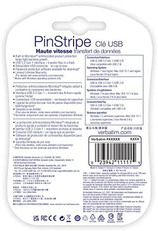 Pendrive „Verbatim PinStripe“, 128 GB (49319)