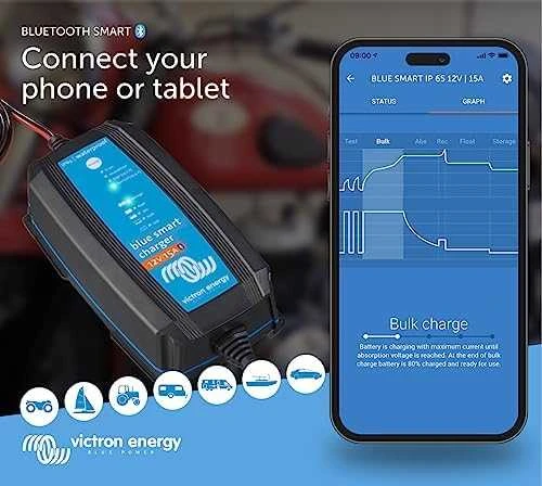 Victron Energy įkroviklio Bluetooth valdymas telefonu