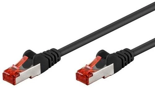 Goobay 3m CAT 6 pataisų kabelis, S/FTP (PiMF), juodas