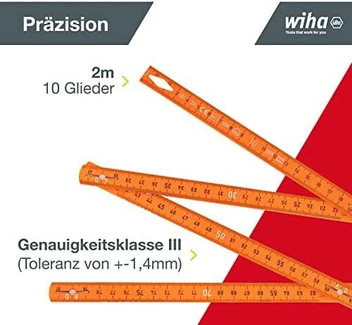Sulankstomas metras elektrikui WIHA Longlife (2 m)