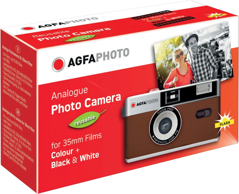 AGFAPHOTO daugkartinio naudojimo fotoaparatas 35 mm RUDAS