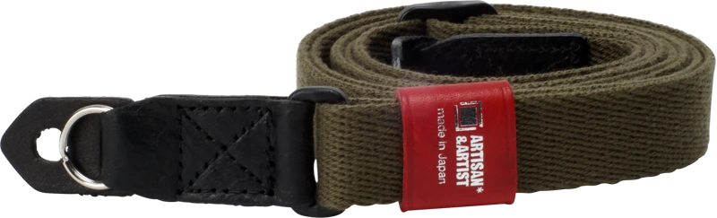 ARTISANARTIST Artisan & Artist I ACAM-100AA I Slim & Soft Cloth Camera strap - Leica M/mirrorless (w/Ring) Khaki