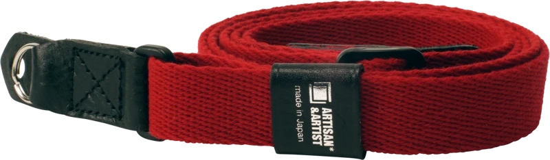 ARTISANARTIST Artisan & Artist I ACAM-100AA I Slim & Soft Cloth Camera strap -Leica M/mirrorless (w/Ring) Raudona