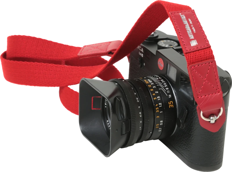ARTISANARTIST Artisan & Artist I ACAM-102AA I Slim Cloth Strap (w/Ring-type/Eyelets) Raudona