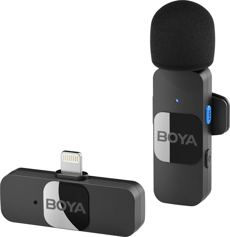 „Boya Ultra Compact“ belaidis mikrofonas BY-V1, skirtas „iOS“.