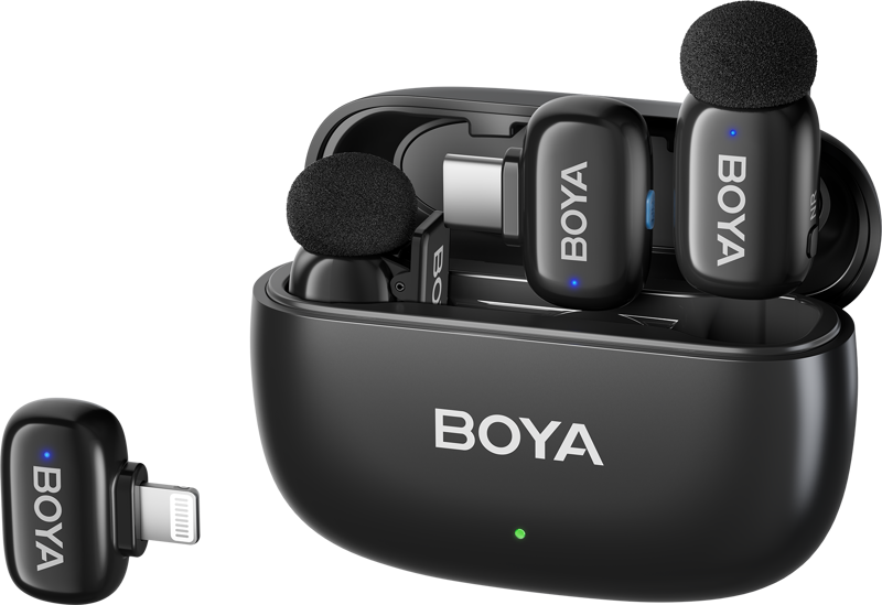 „Boya“ belaidis mikrofonas „mini-12 Lightning“/USB-C, juodas | „Boya“