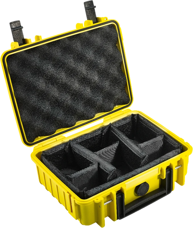 B&W Outdoor Cases Type 1000 Żółta su segregatorem