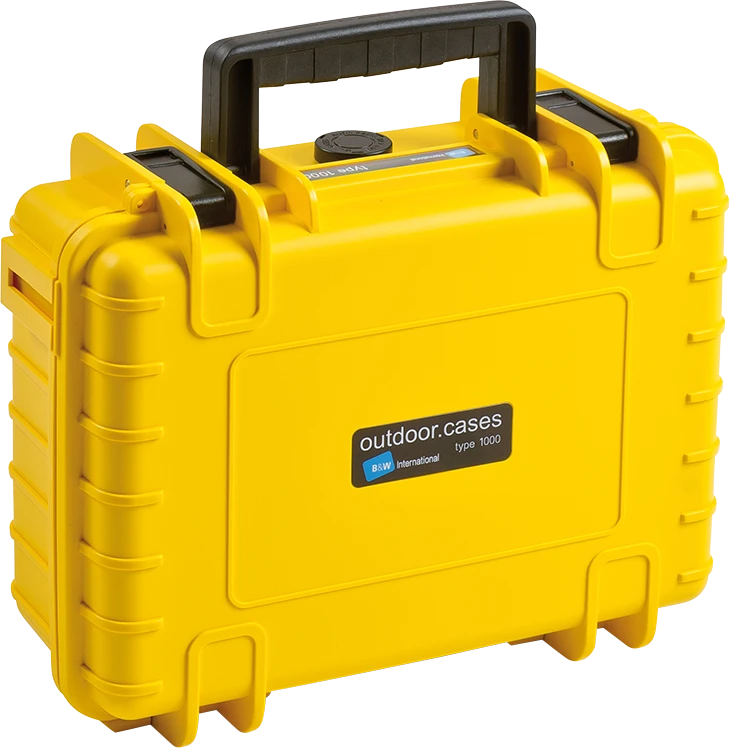 B&W Outdoor Cases Type 1000 Żółta su segregatorem