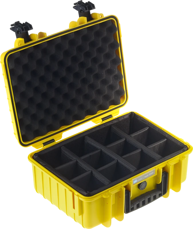 B&W Outdoor Cases Type 4000 Żółta su segregatorem