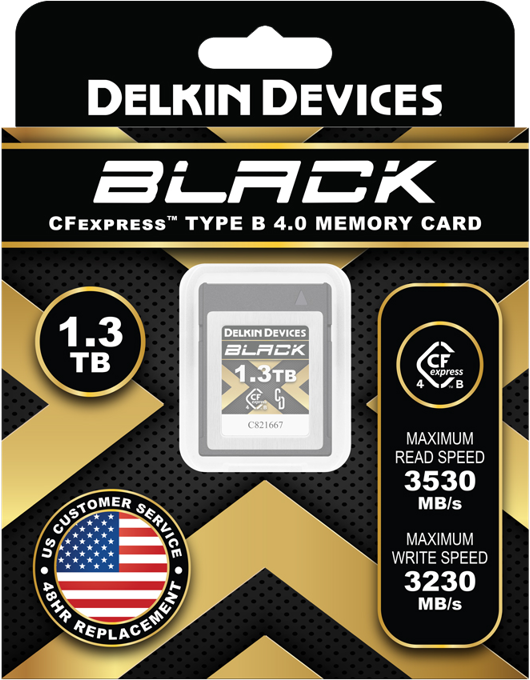 Atminties kortelė Delkin Juoda CFexpress 1.3 TB kortelė (DCFX4B13T)