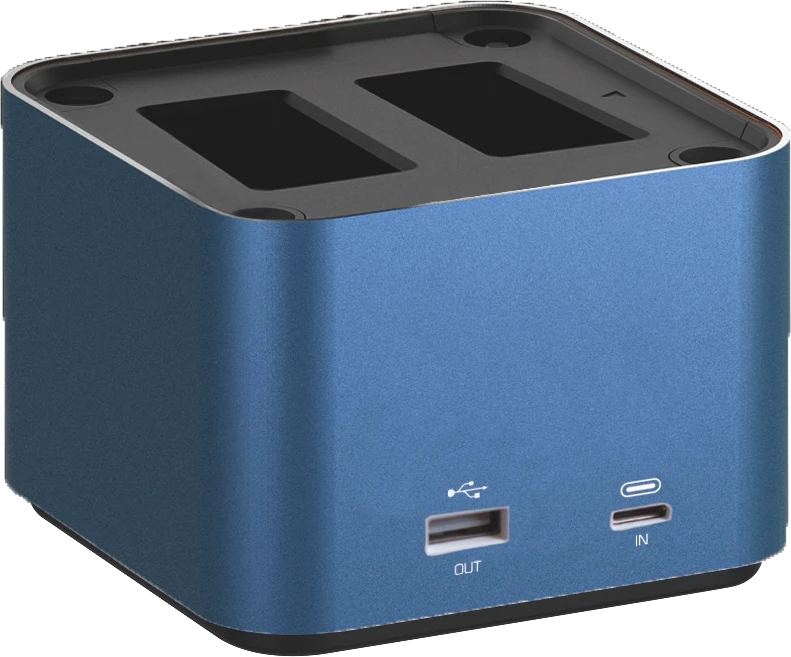 Hähnel ProCube 3 mėlynas kroviklis su USB-C įvestimi