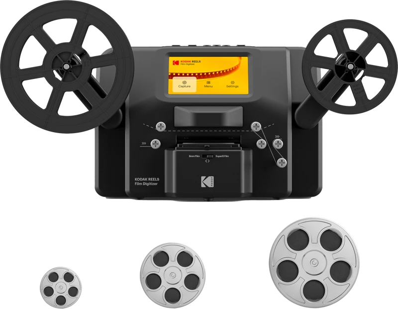 Kodak Reels skaitmeninis skeneris su papildomomis ritėmis