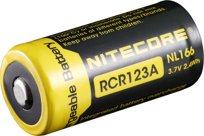 Nitecore 16340 650mAh baterija su techniniu ženklinimu