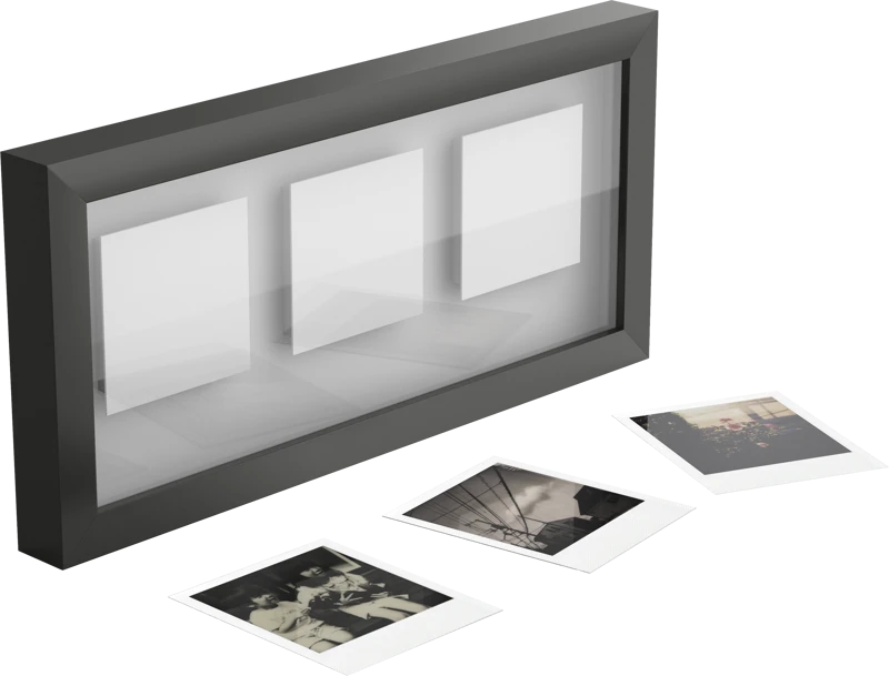 Nuotraukų rėmelis Ramka Polaroid Studio Photo Frame Triptych - juoda