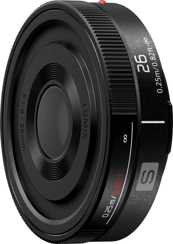 „Panasonic LUMIX S 26mm F8.0“ plokščias objektyvas (MF)
