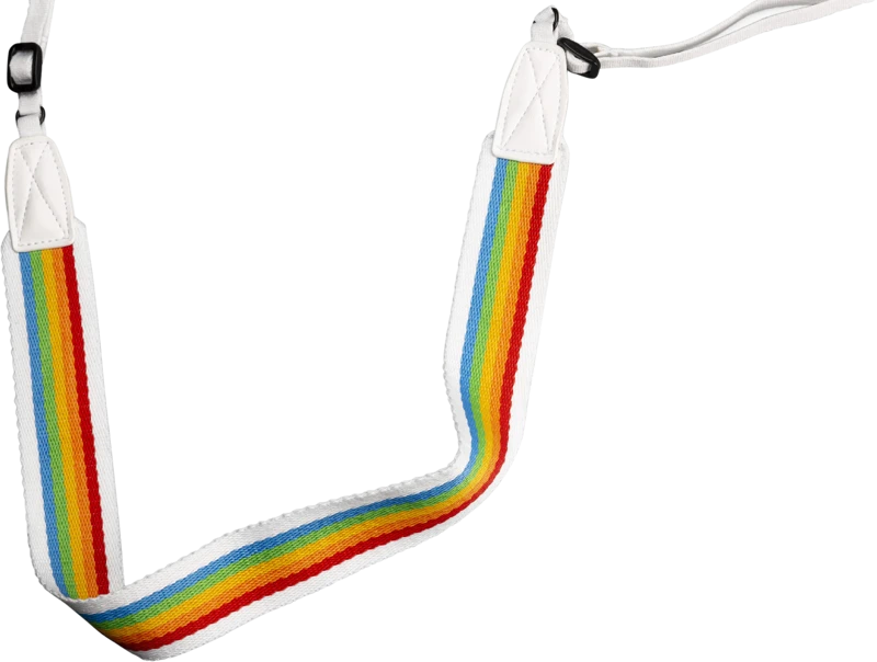 POLAROID CAMERA STRAP FLAT RAINBOW Baltas