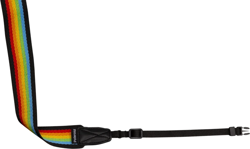 POLAROID CAMERA STRAP FLAT RAINBOW Juodas